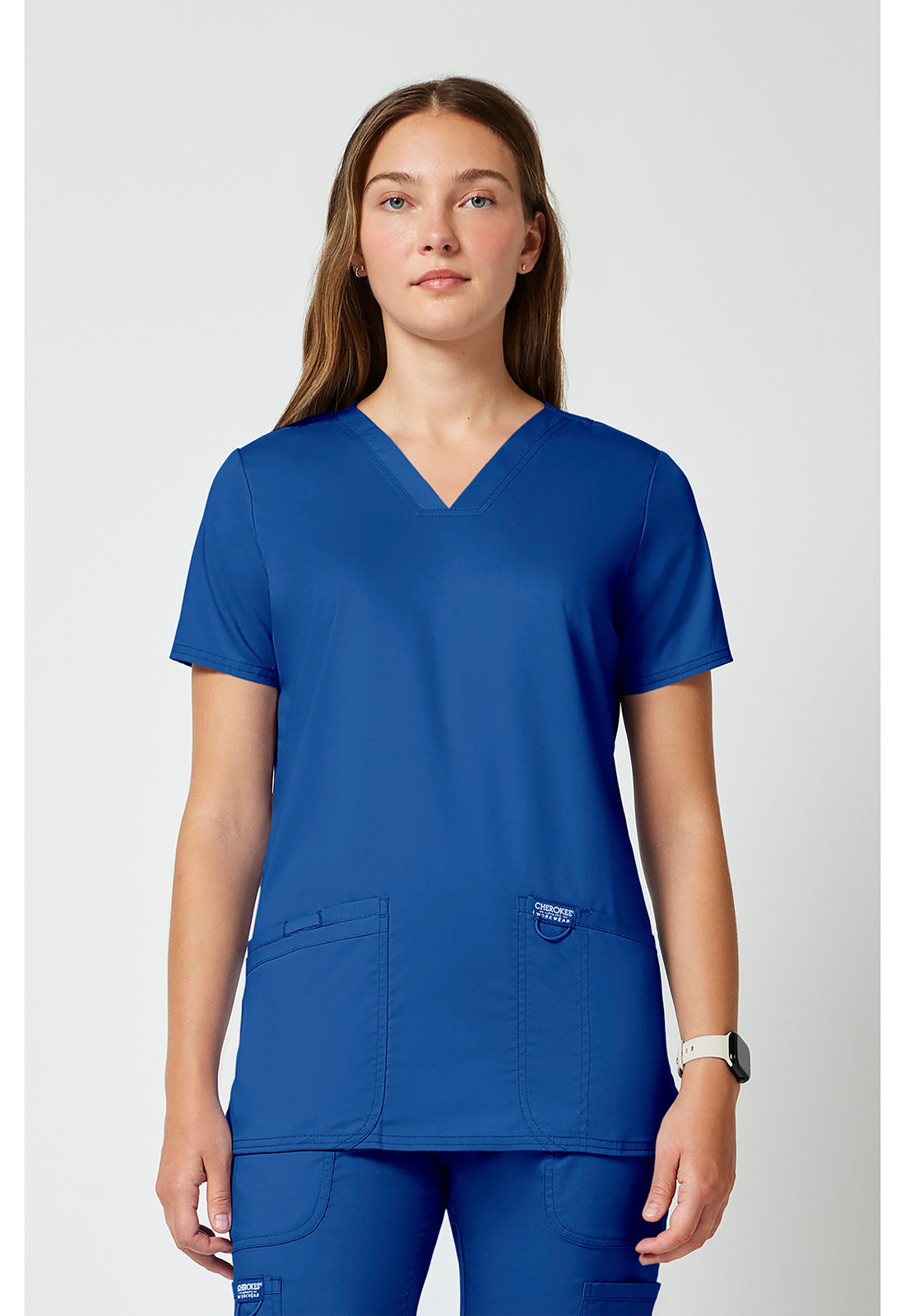 Cherokee WWE620 V-Neck Top - Royal (front)