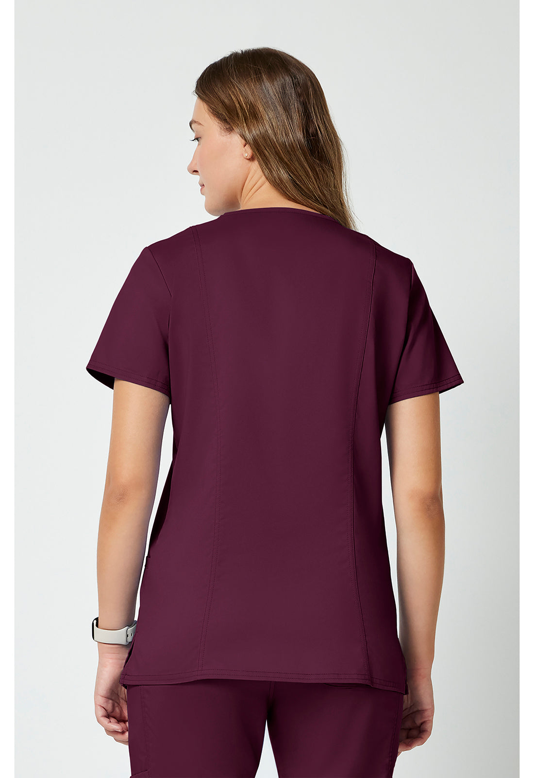 Cherokee WWE620 V-Neck Top - Wine (back)