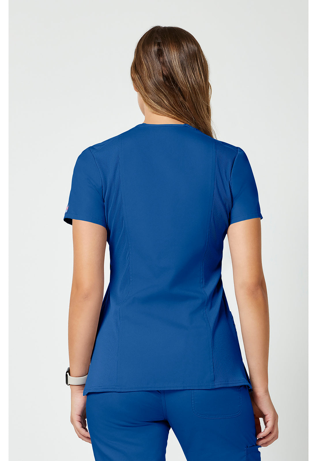 Cherokee WWE650 Mock Wrap Top - Royal (back)