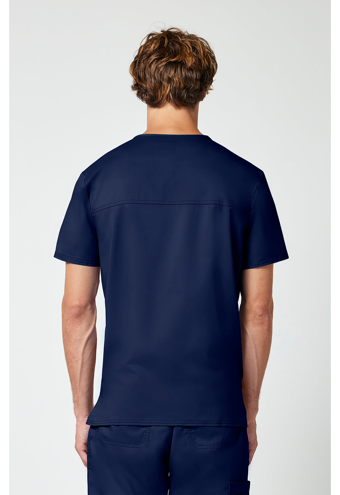 Cherokee WWE670 Men's V-Neck Top - Navy (back)
