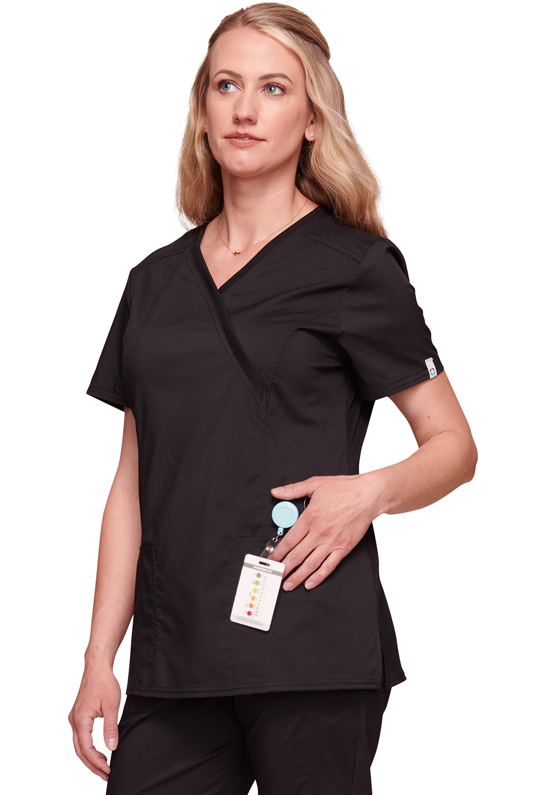 Cherokee WWE775AB Mock Wrap Top