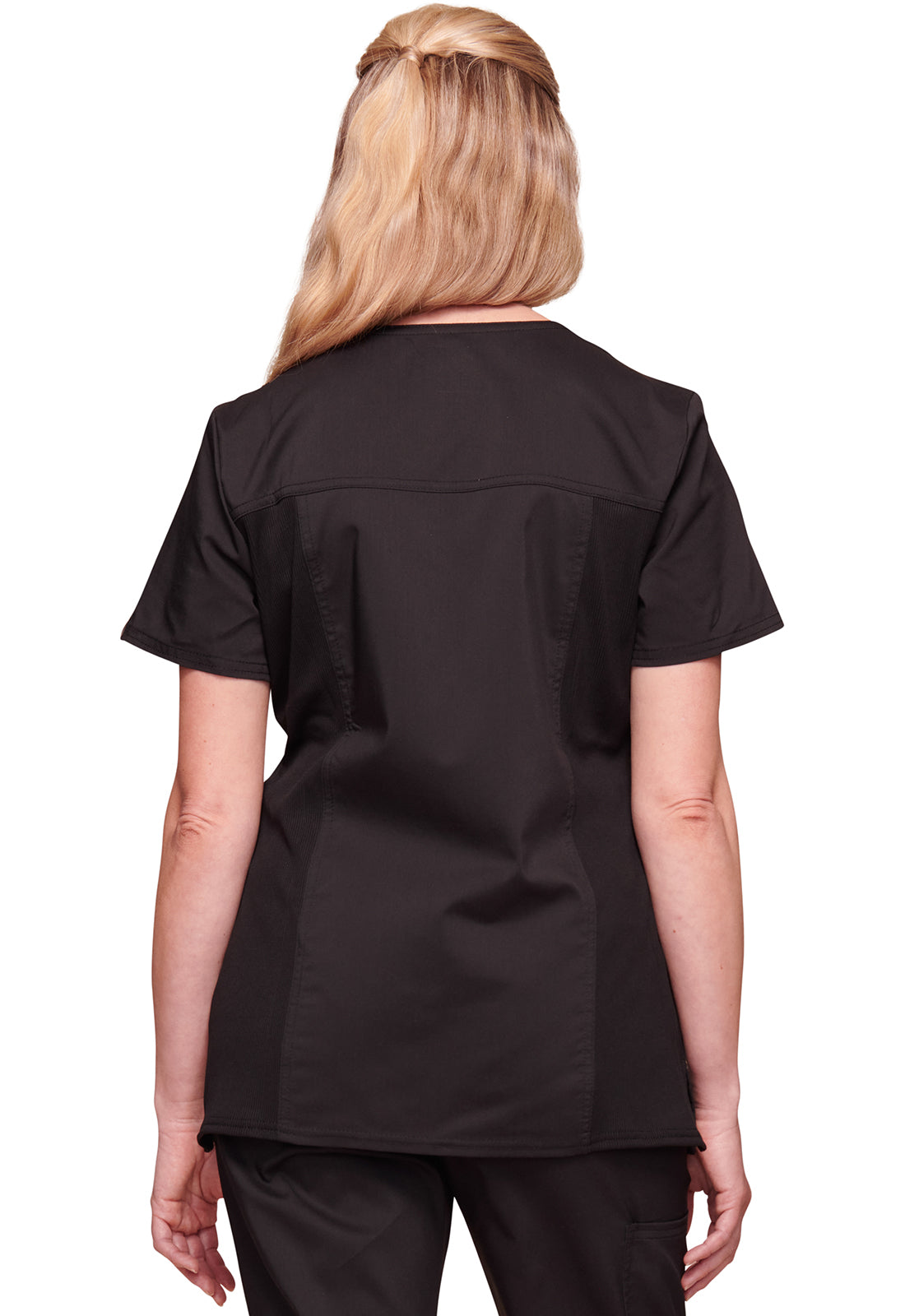 Cherokee WWE775AB Mock Wrap Top - Black (back)