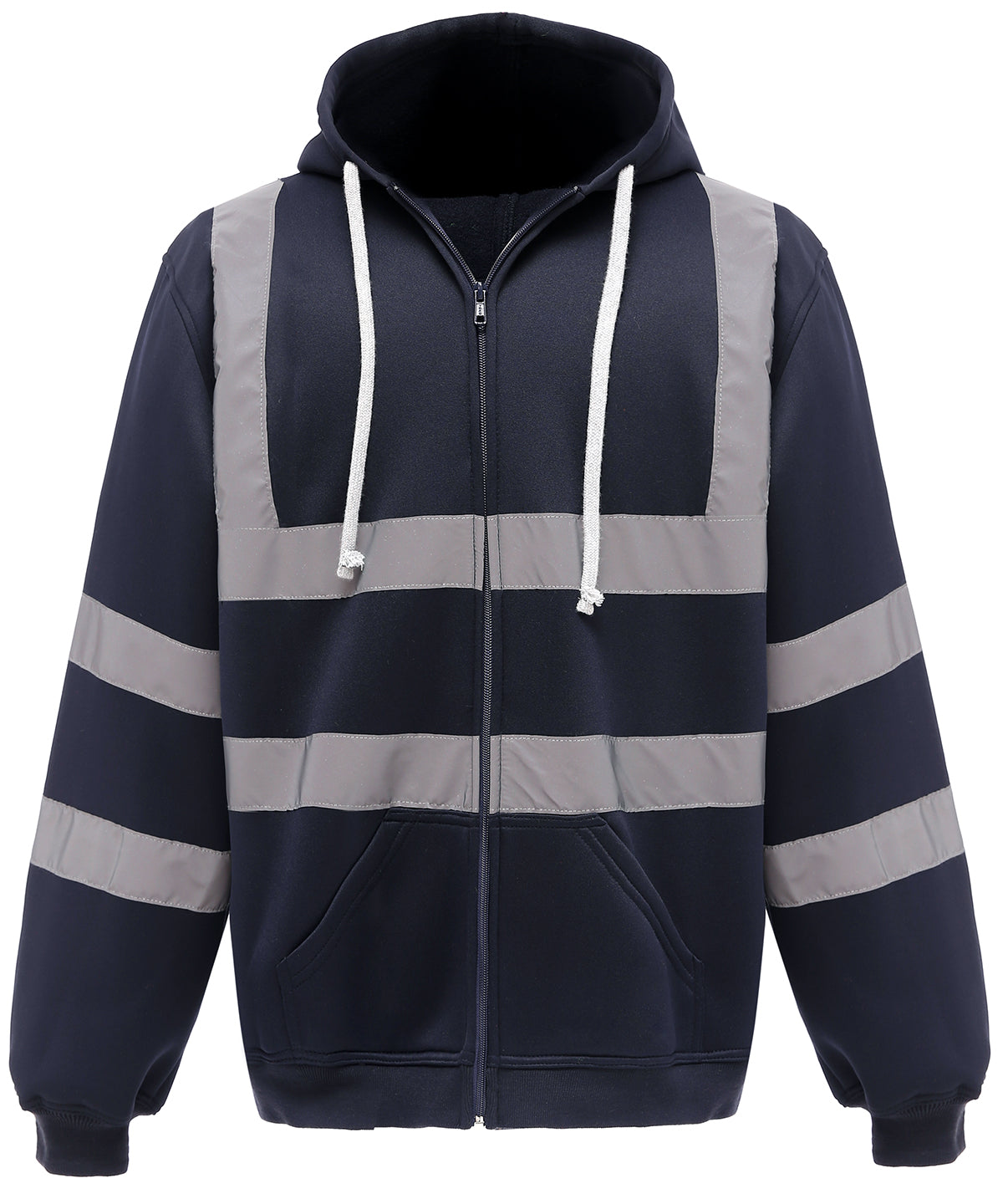 Yoko Hi-vis zip hoodie in Navy, front view