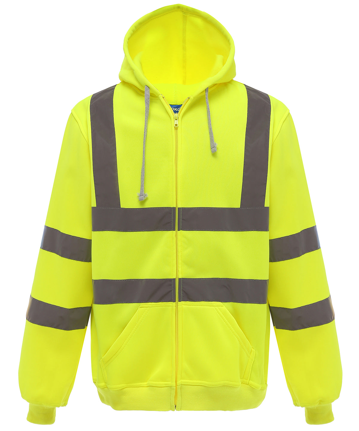 Yoko Hi-vis zip hoodie in Yellow, front view