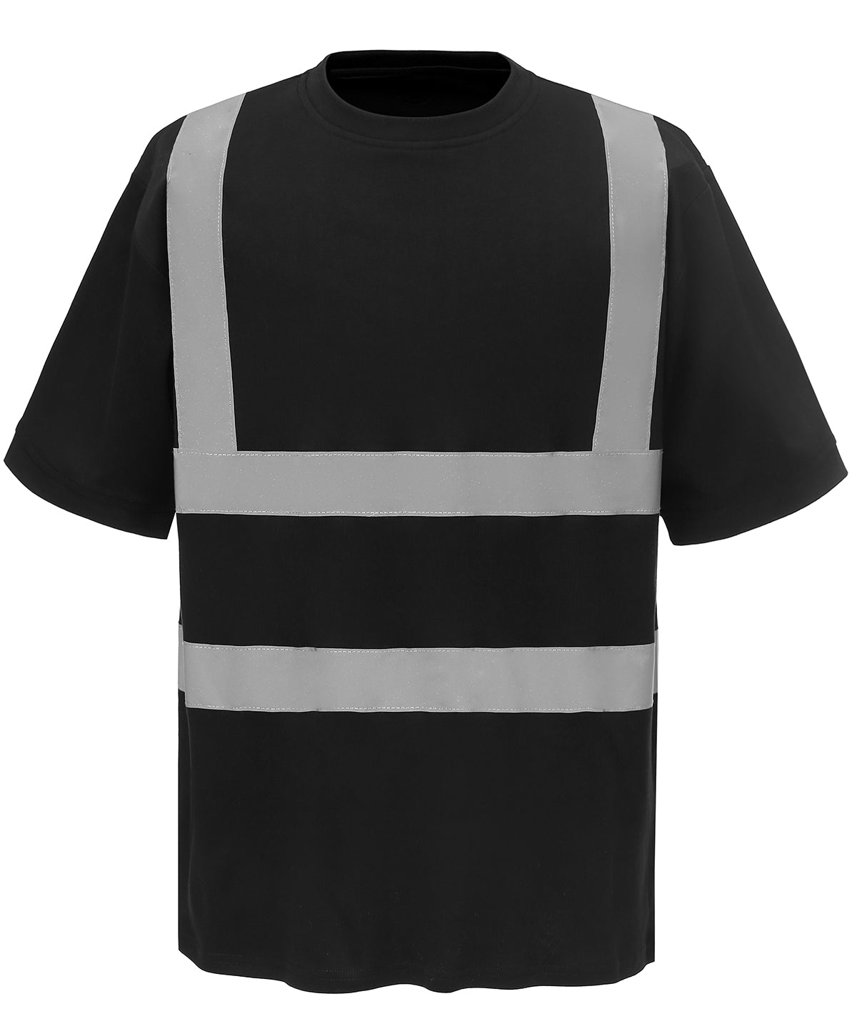 Yoko Hi-vis short sleeve t-shirt in Black, front view