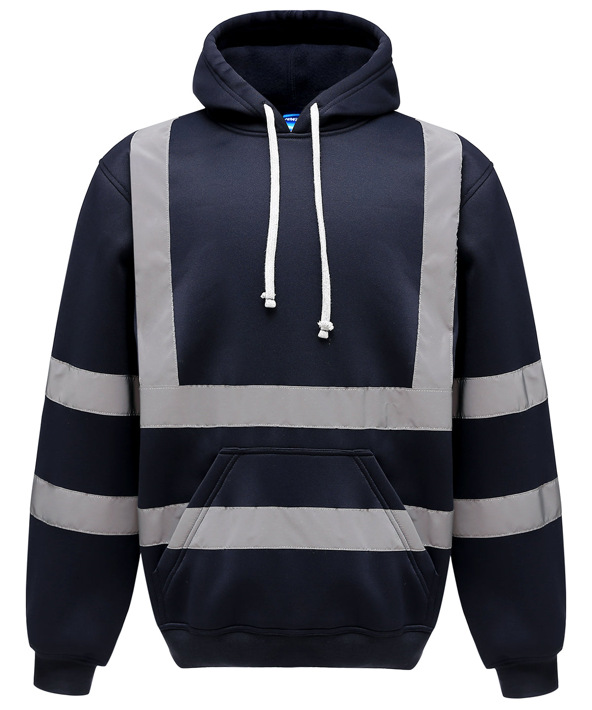 Yoko Hi-vis pull-over hoodie in Navy, front view