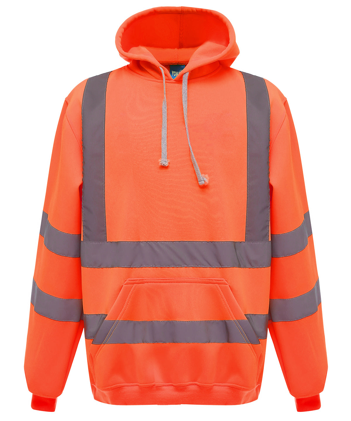 Yoko Hi-vis pull-over hoodie in Orange, front view