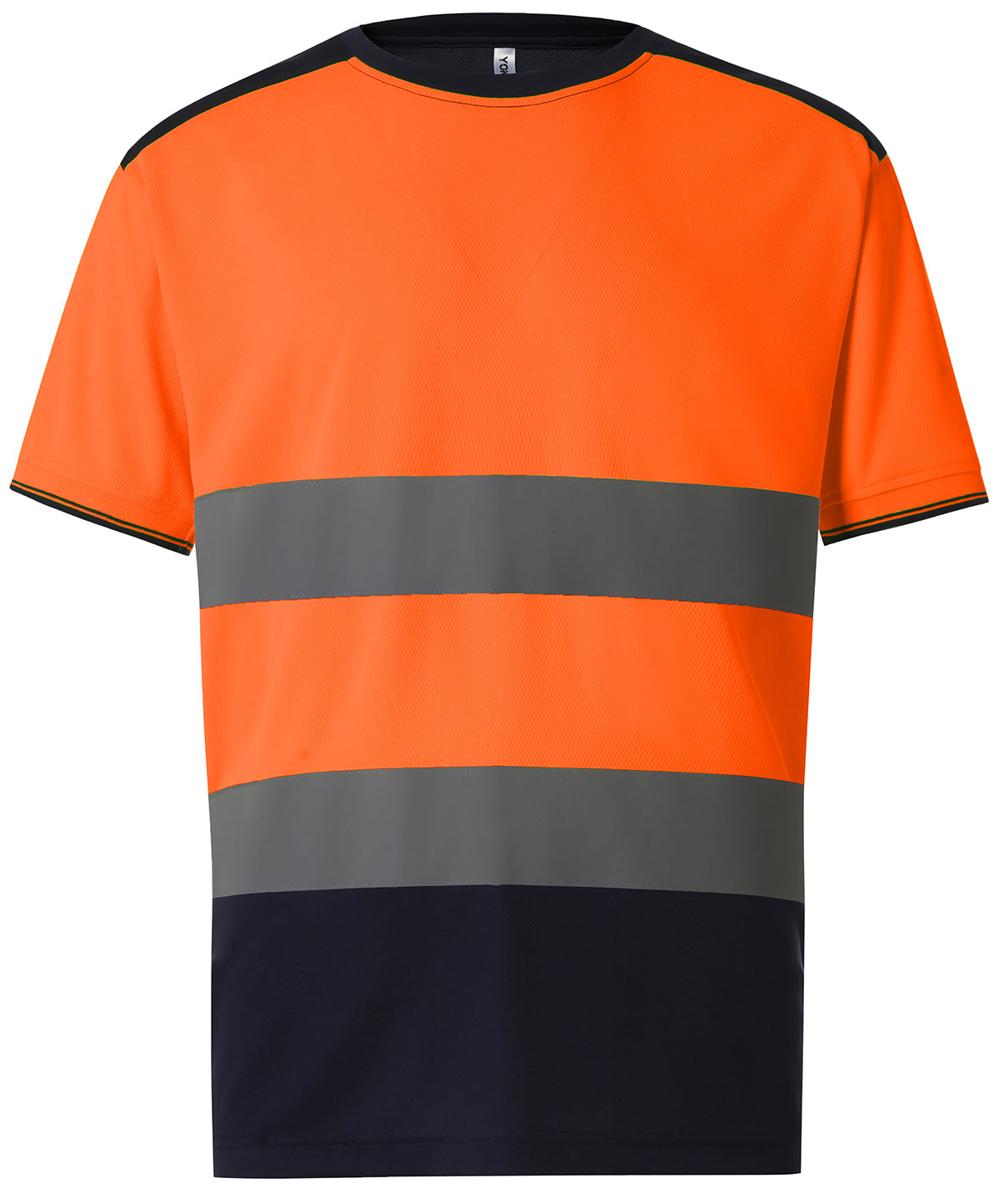 Yoko Hi-vis two-tone t-shirt in Orange/Navy, front view