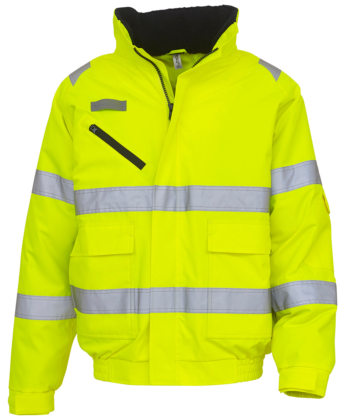 Yoko Hi-vis fontaine flight jacket in Yellow, front view