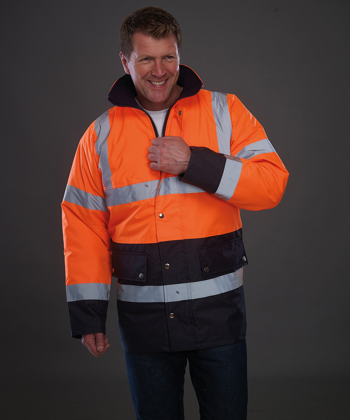 Yoko Hi-vis two-tone motorway jacket, lifestyle photo