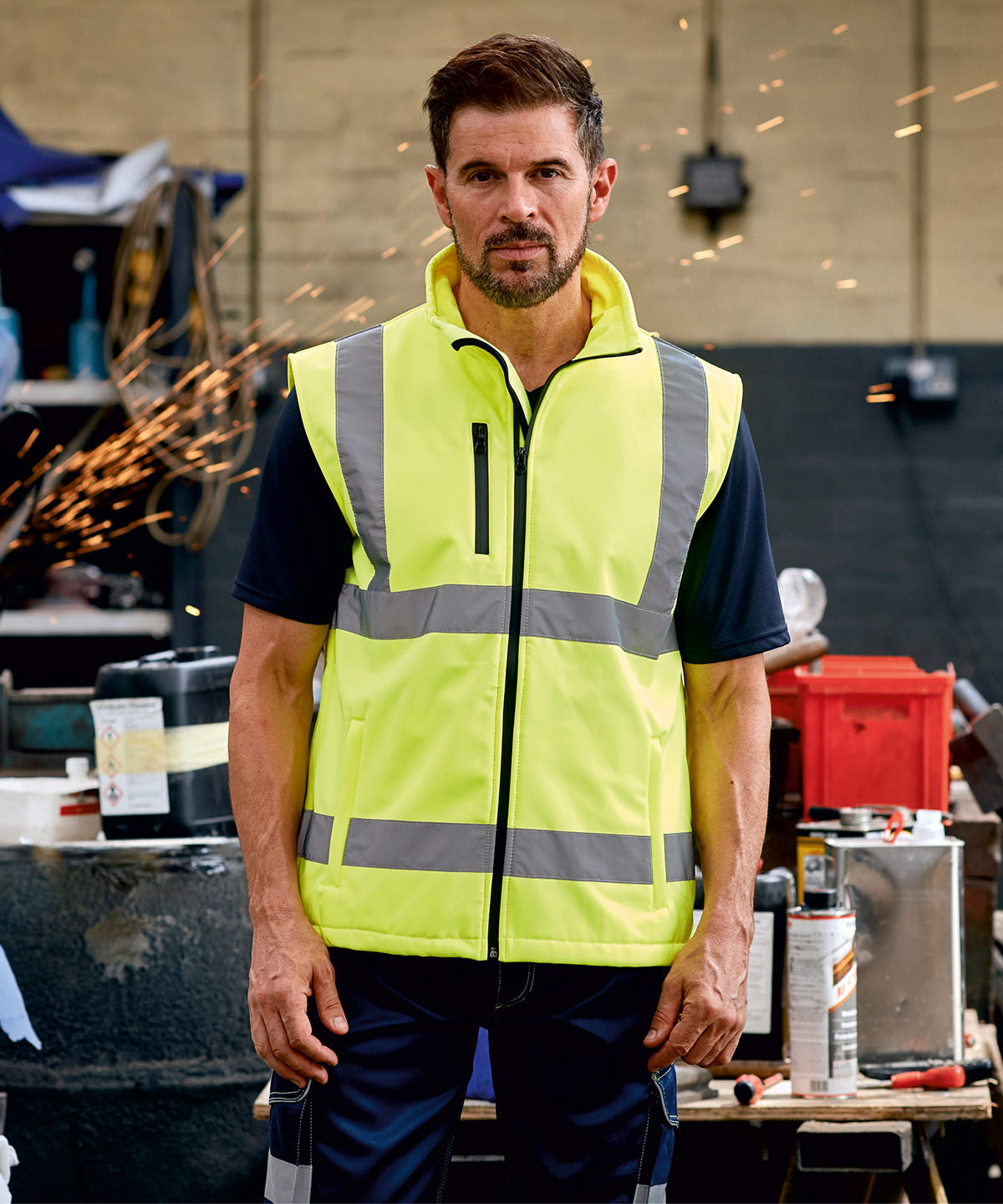 Yoko Hi-vis softshell gilet, lifestyle photo