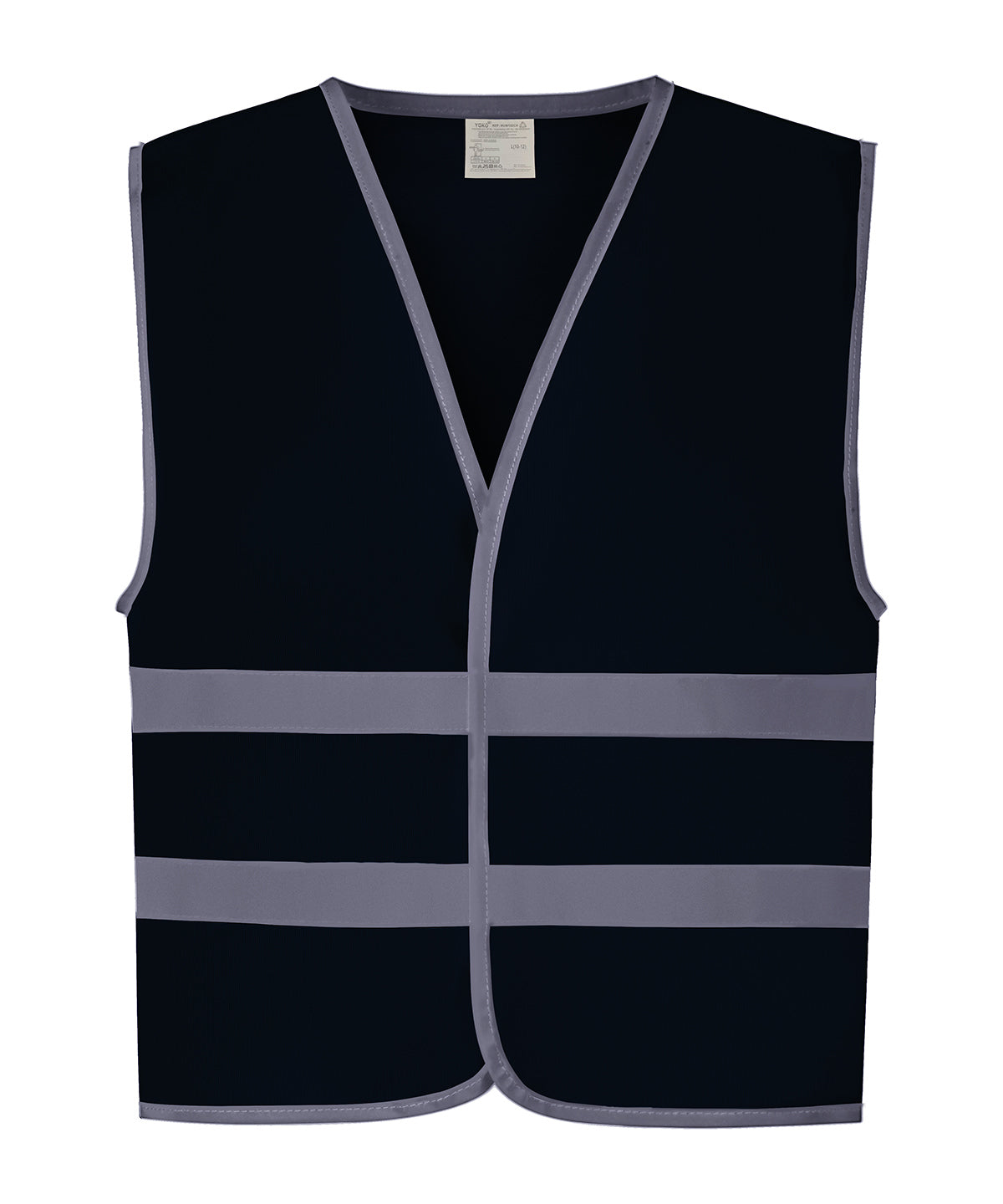 Yoko Hi-vis reflective border kids waistcoat in Navy, front view