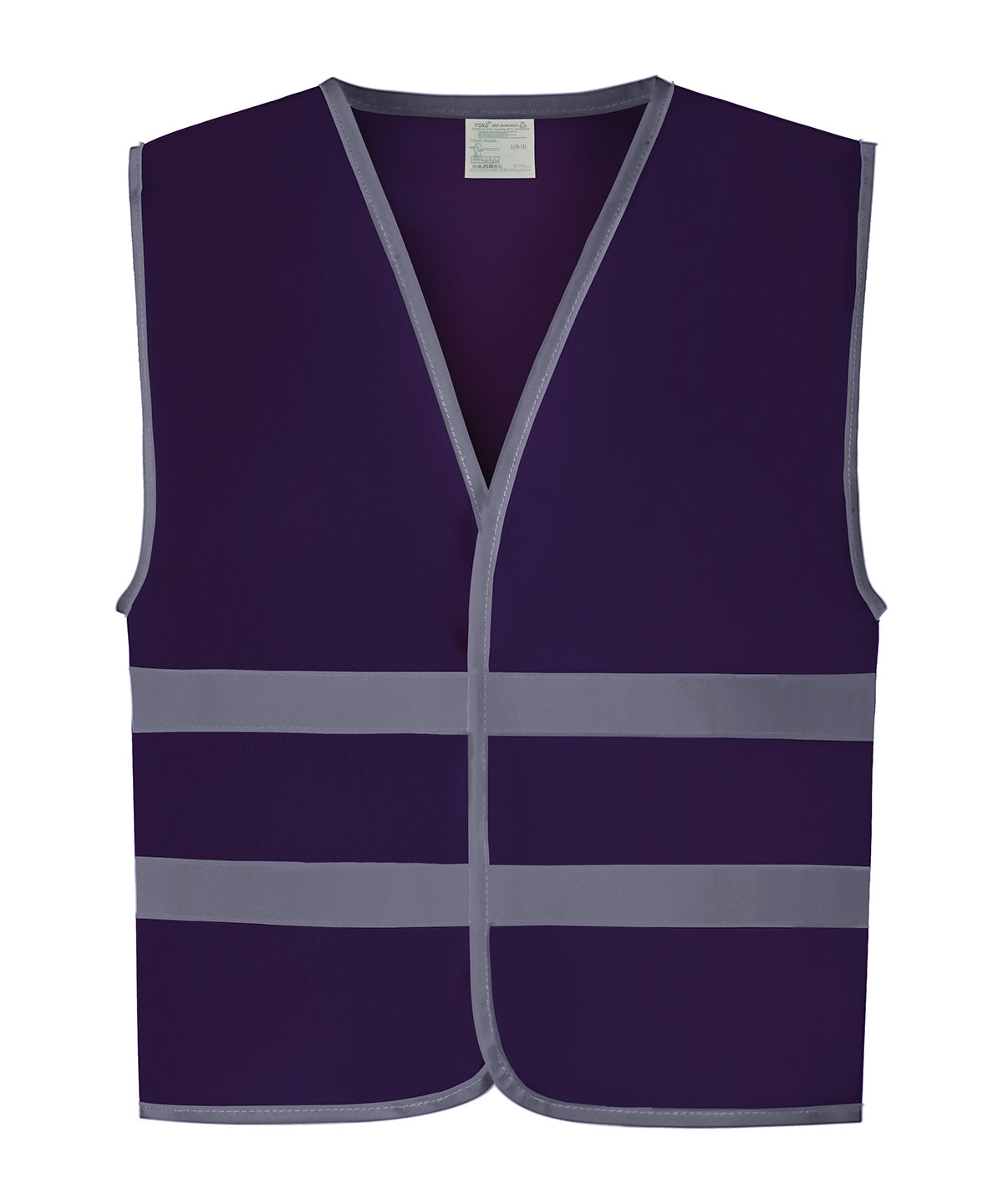 Yoko Hi-vis reflective border kids waistcoat in Purple, front view