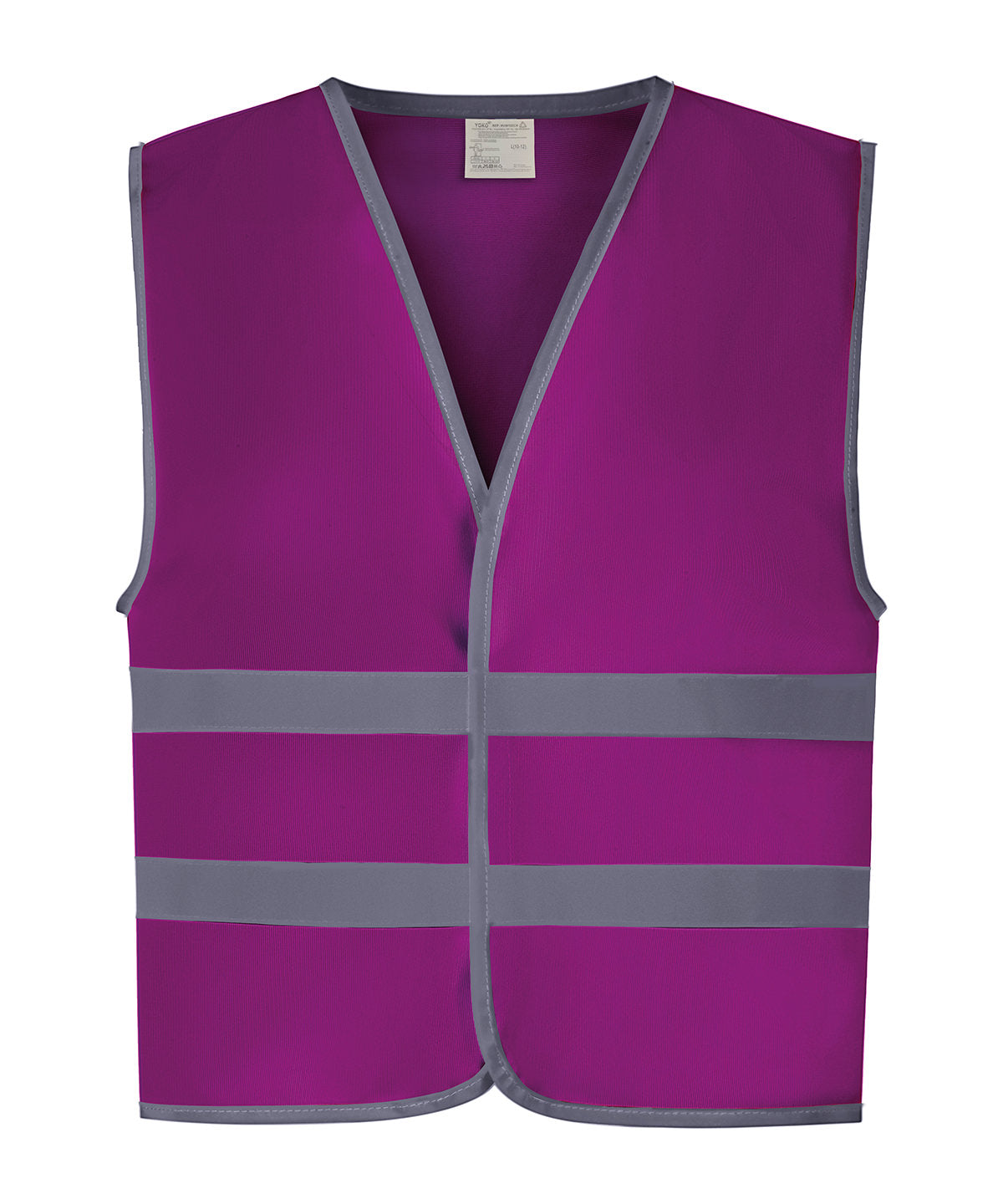Yoko Hi-vis reflective border kids waistcoat in Raspberry, front view