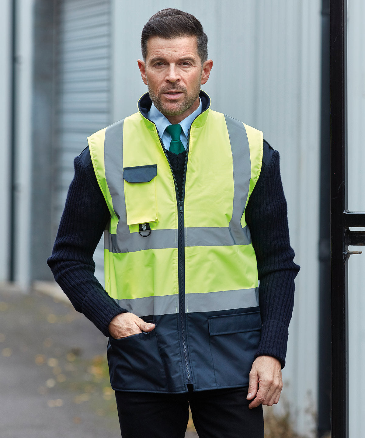 Yoko Hi-vis padded bodywarmer, lifestyle photo
