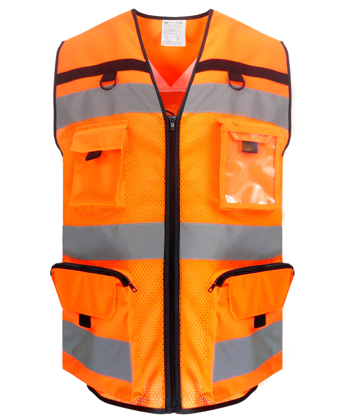 Yoko Hi-vis ripstop tool vest in Hi-vis Orange Mesh, front view