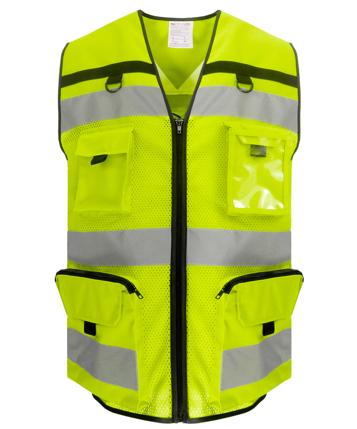 Yoko Hi-vis ripstop tool vest in Hi-vis Yellow Mesh, front view