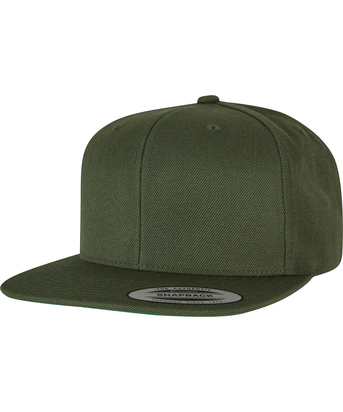 Flexfit by Yupoong The classic snapback in Deep Olive, front view