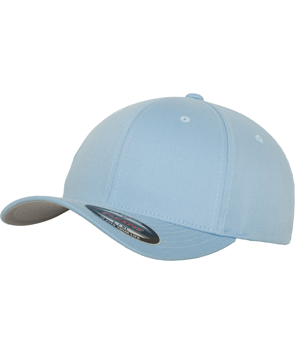 Flexfit by Yupoong Flexfit fitted baseball cap in Carolina Blue, front view