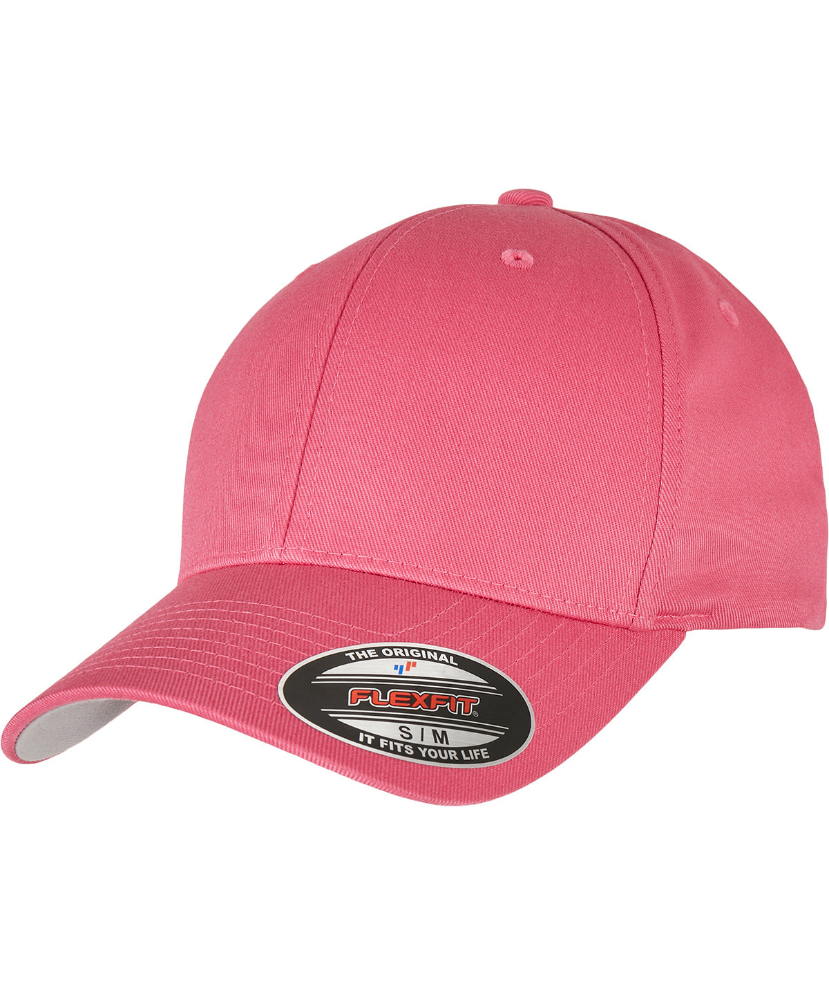 Flexfit by Yupoong Flexfit fitted baseball cap in Dark Pink, front view