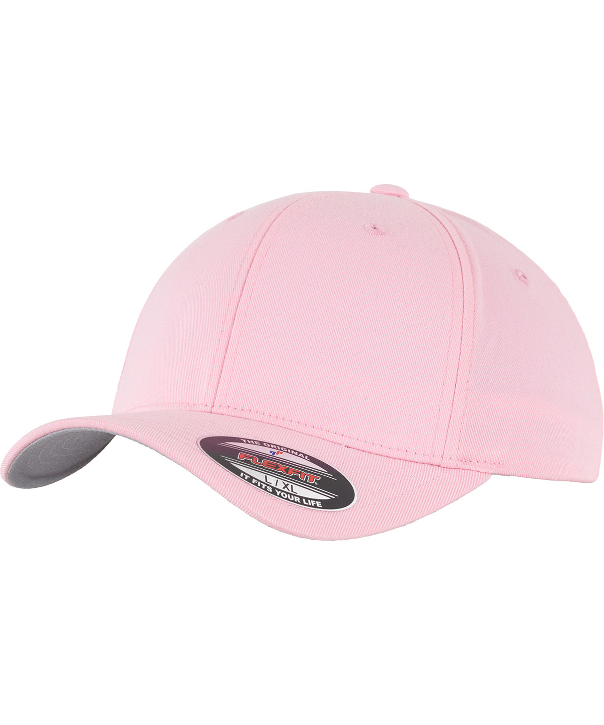 Flexfit by Yupoong Flexfit fitted baseball cap in Pink, front view
