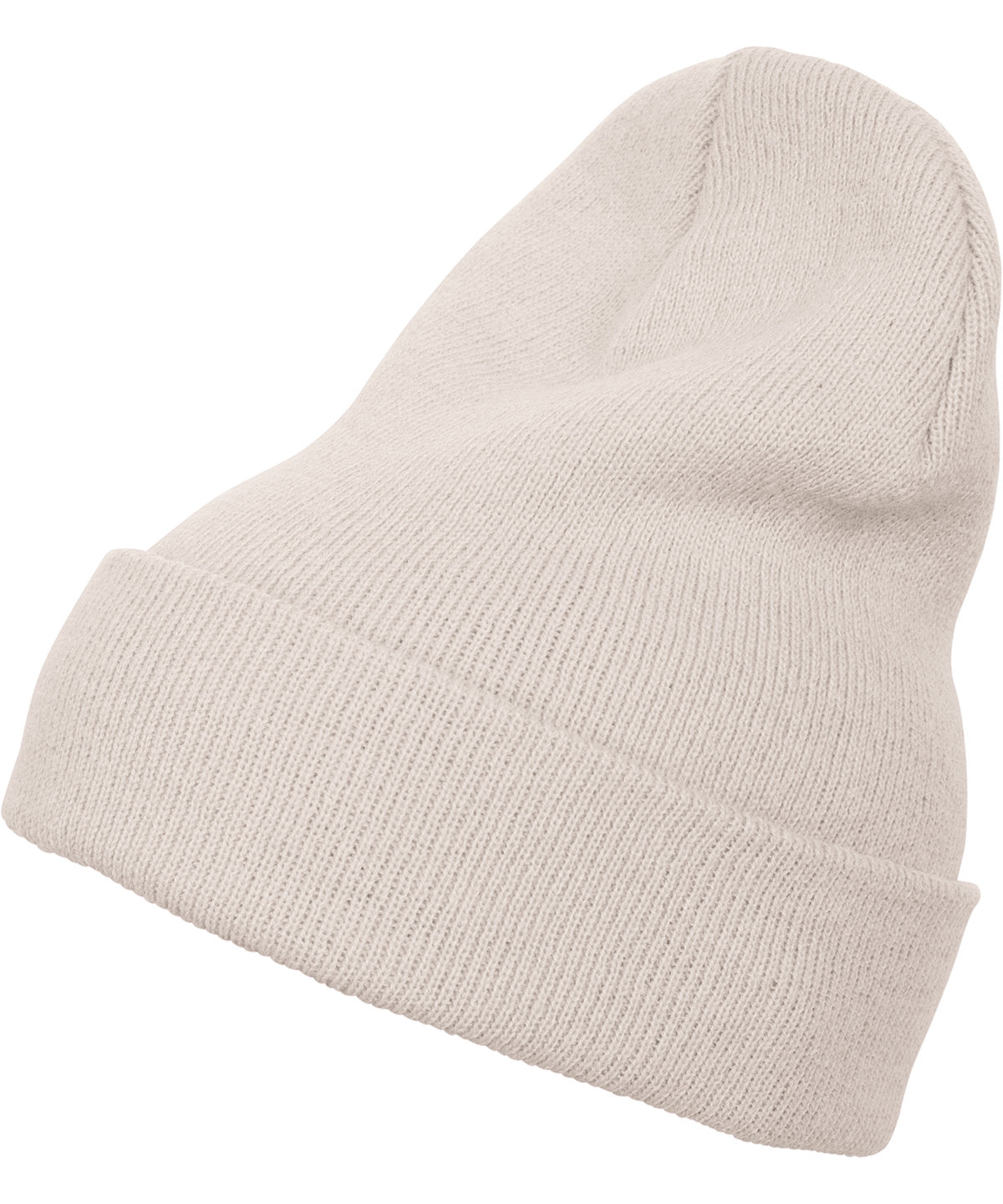 Flexfit by Yupoong Heavyweight long beanie in White Sand, front view