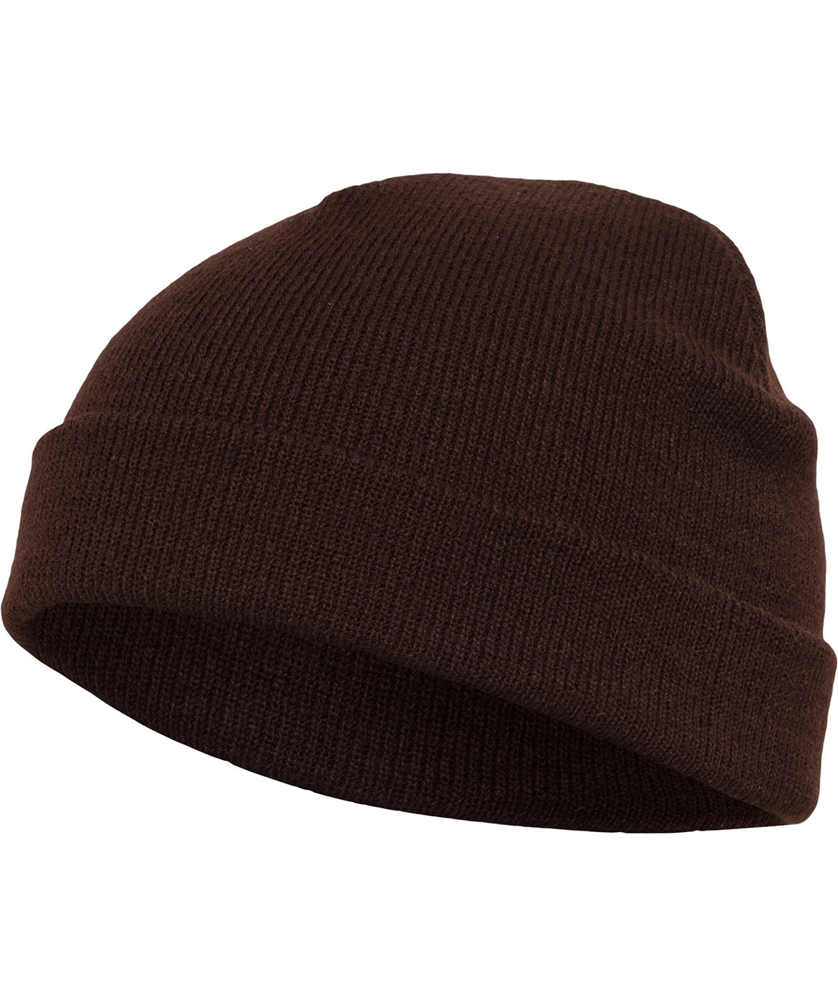 Flexfit by Yupoong Heavyweight beanie in Brown, front view