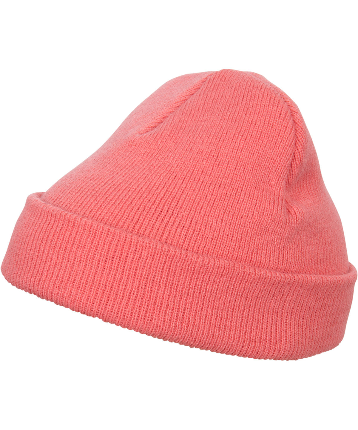 Flexfit by Yupoong Heavyweight beanie in Coral, front view