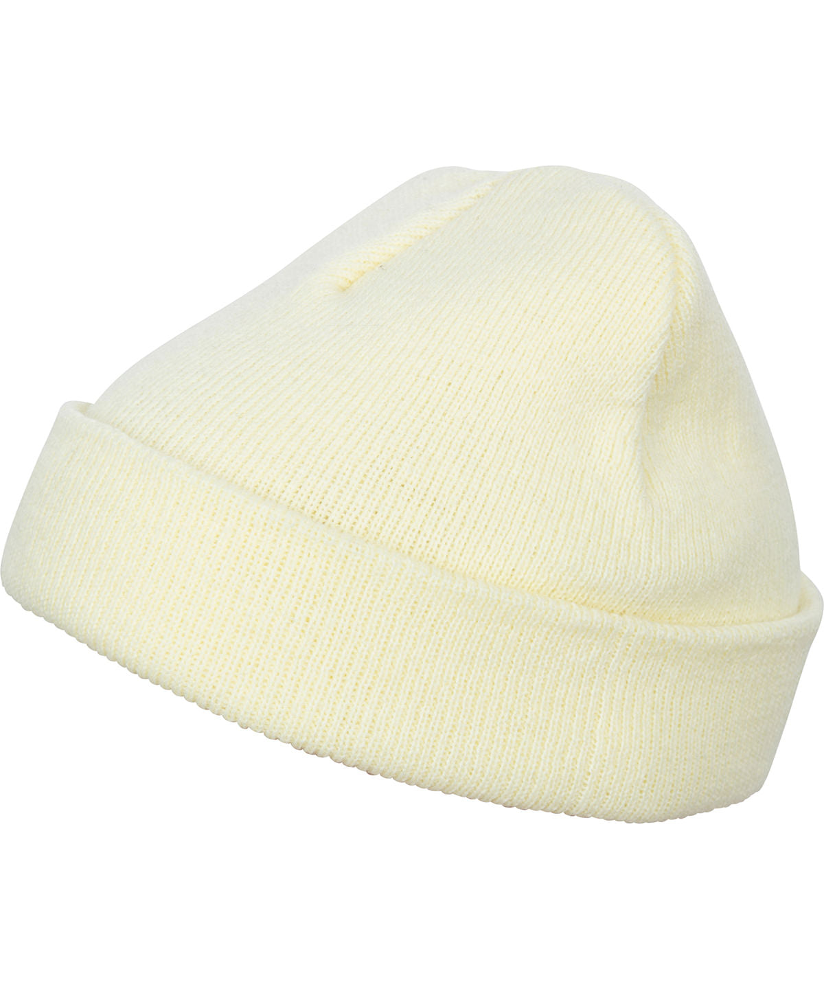 Flexfit by Yupoong Heavyweight beanie in Powdery Yellow, front view