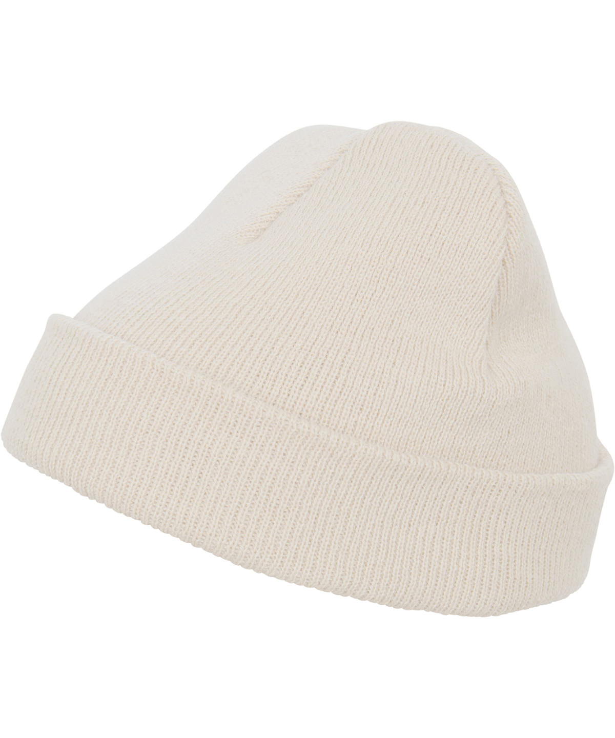 Flexfit by Yupoong Heavyweight beanie in White Sand, front view