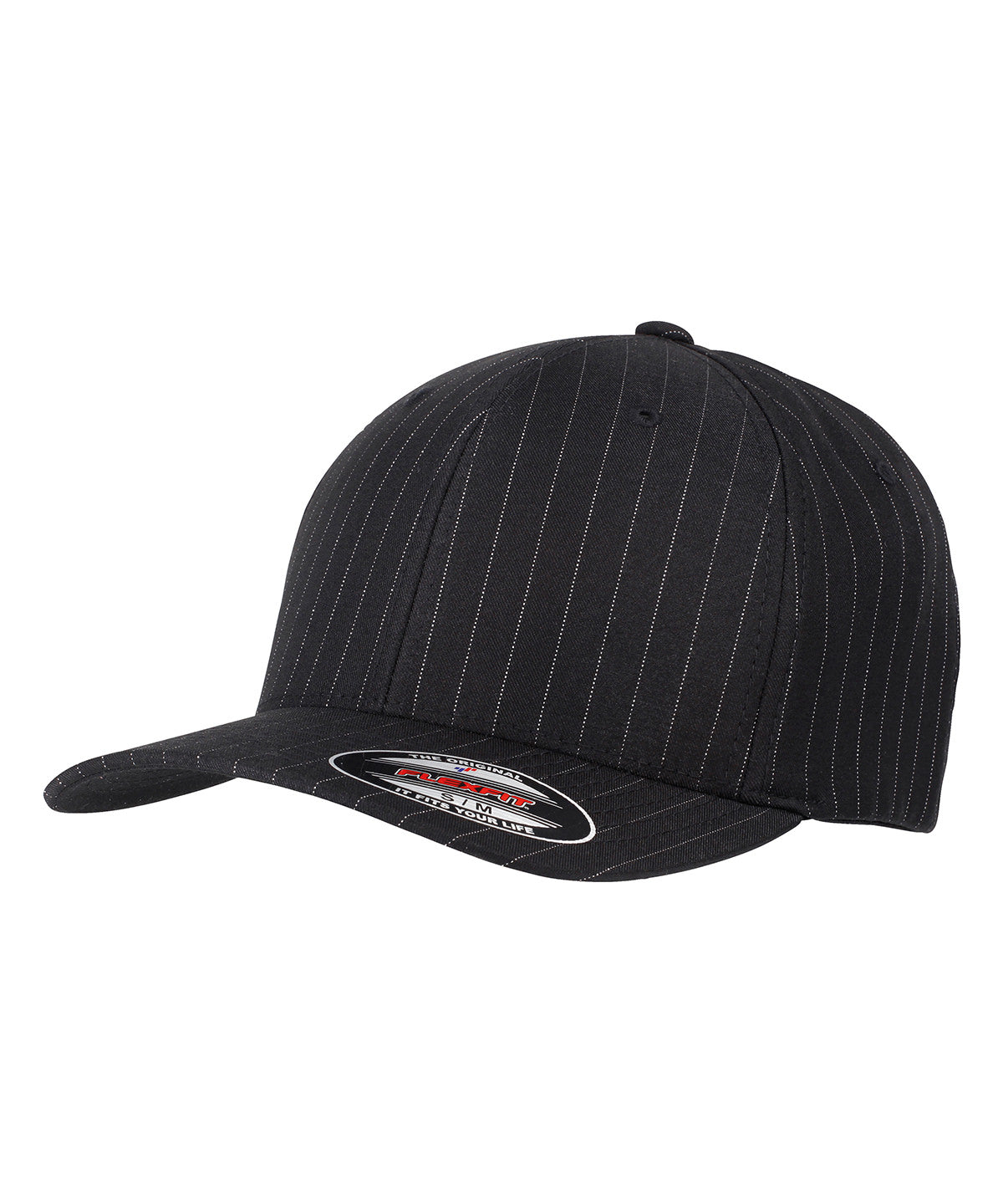 Flexfit by Yupoong Flexfit pinstripe in Black/White, lifestyle photo