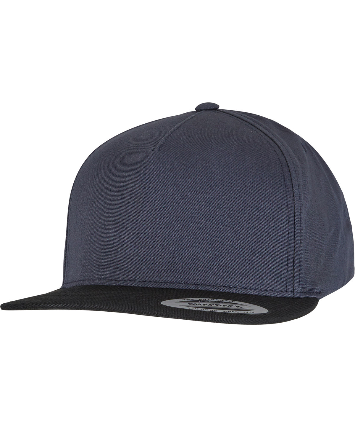 Flexfit by Yupoong Classic 5-panel snapback in Navy/Black, front view