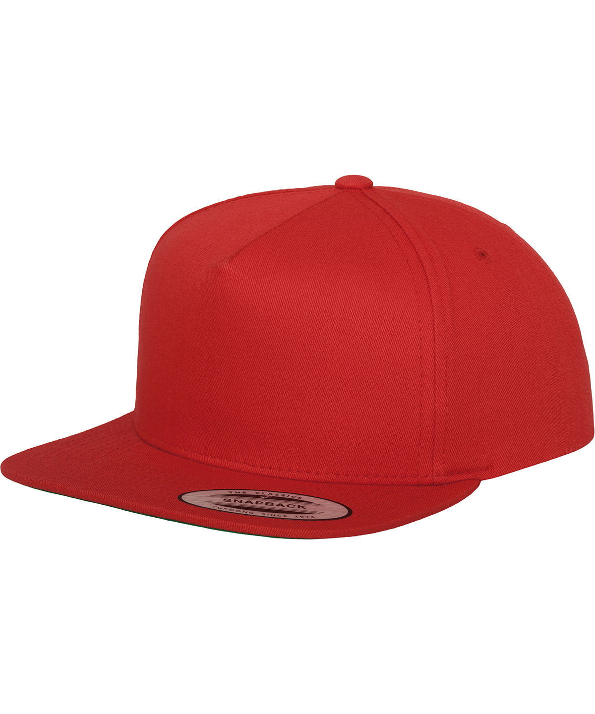 Flexfit by Yupoong Classic 5-panel snapback in Red, front view