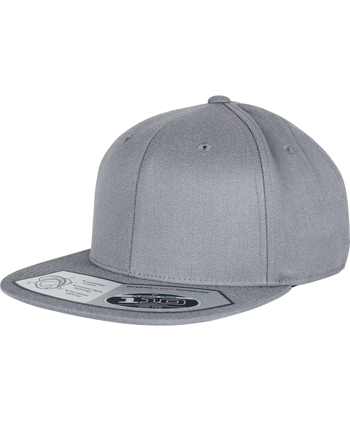 Flexfit by Yupoong 110 fitted snapback in Grey, front view
