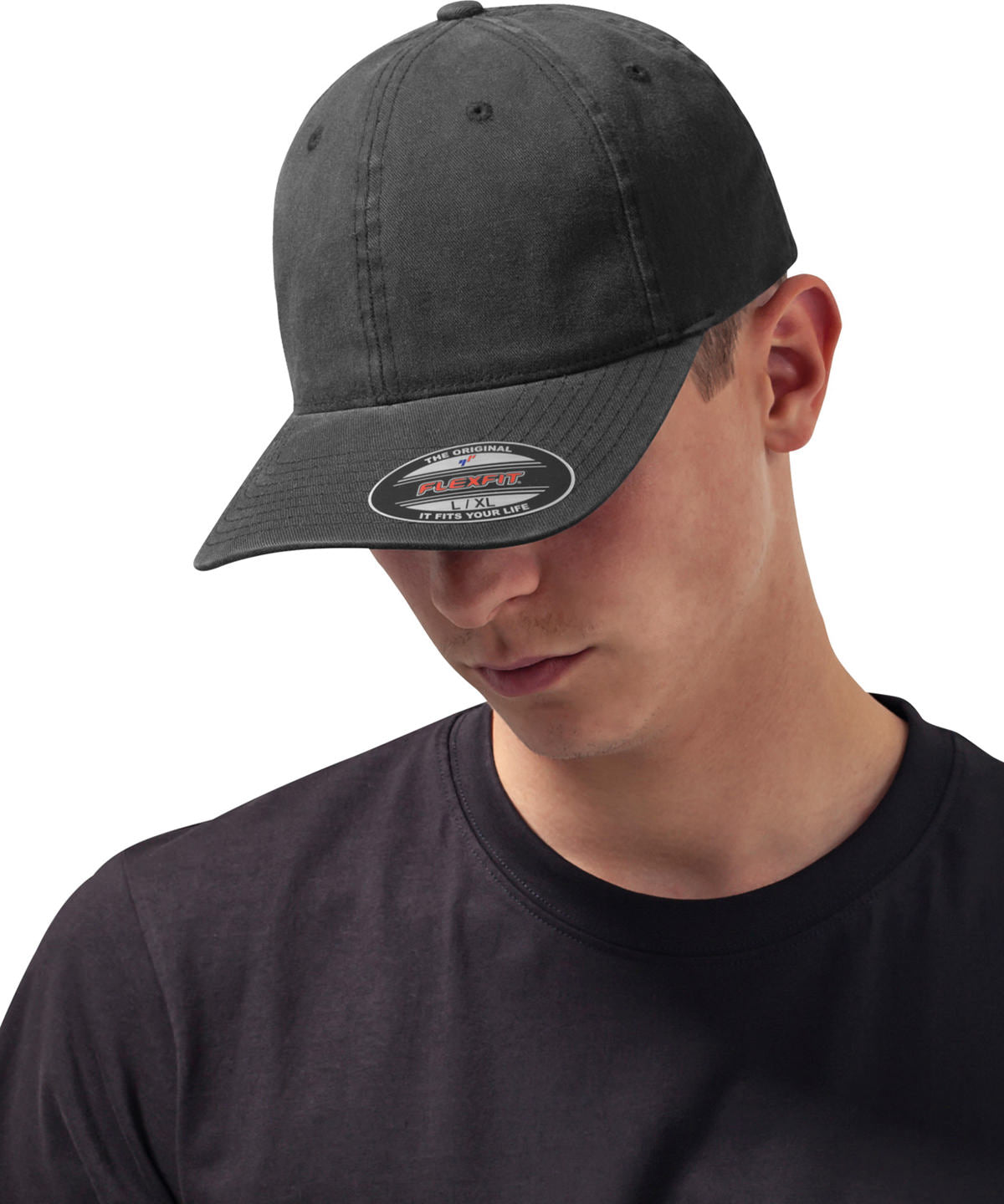 Flexfit by Yupoong Flexfit garment washed cotton dad hat, lifestyle photo