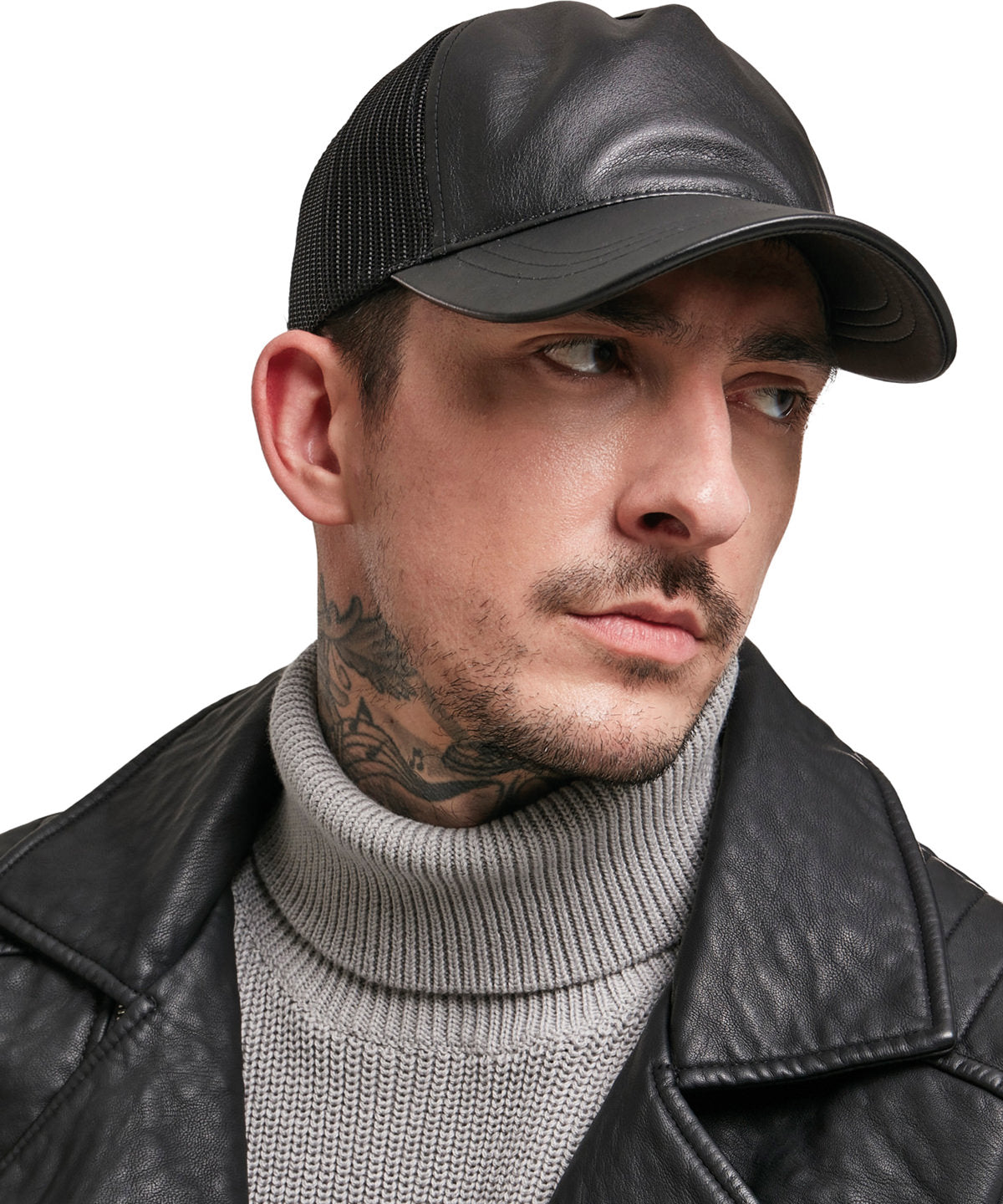 Flexfit by Yupoong Leather trucker, lifestyle photo