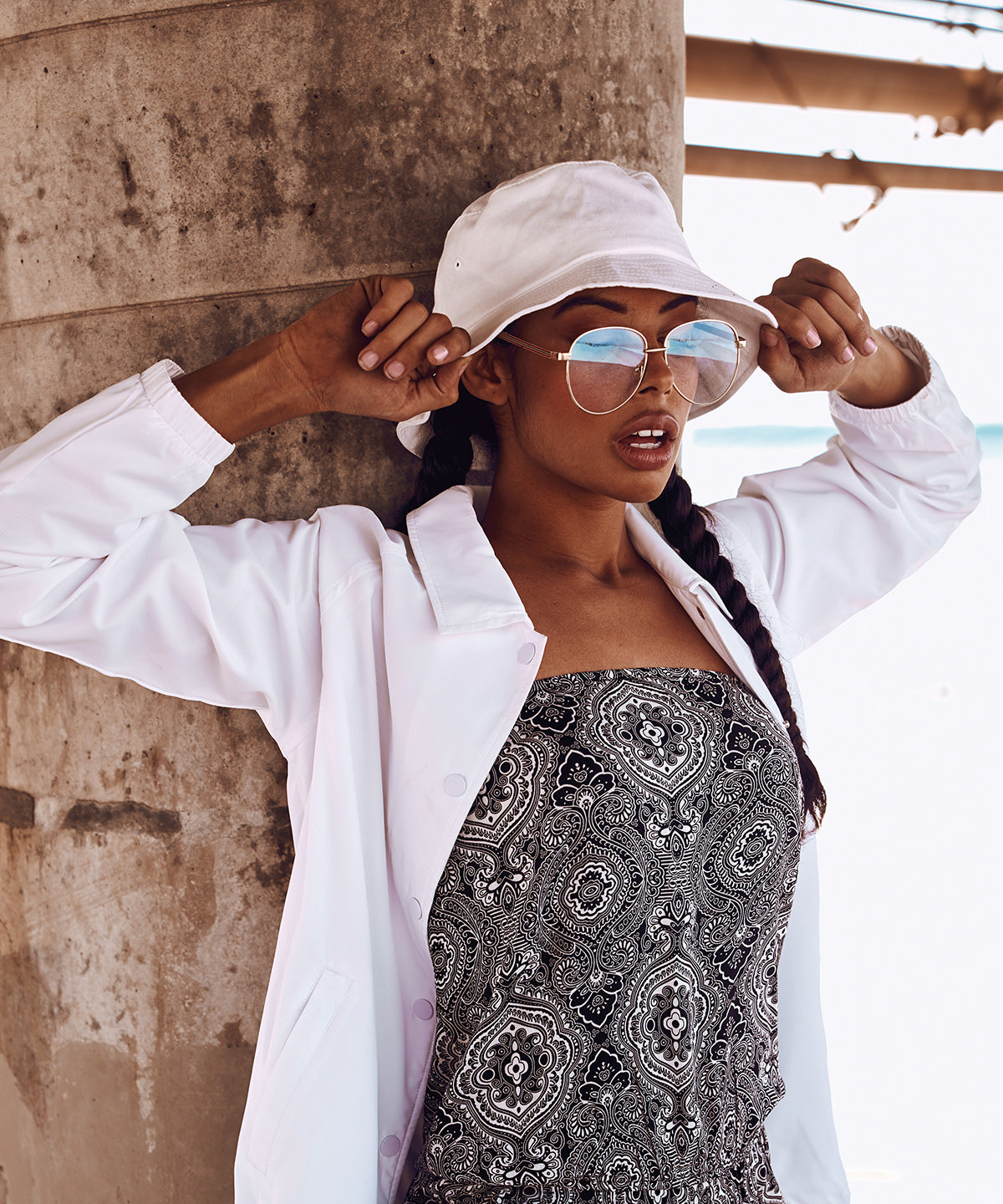 Flexfit by Yupoong Flexfit cotton twill bucket hat, lifestyle photo