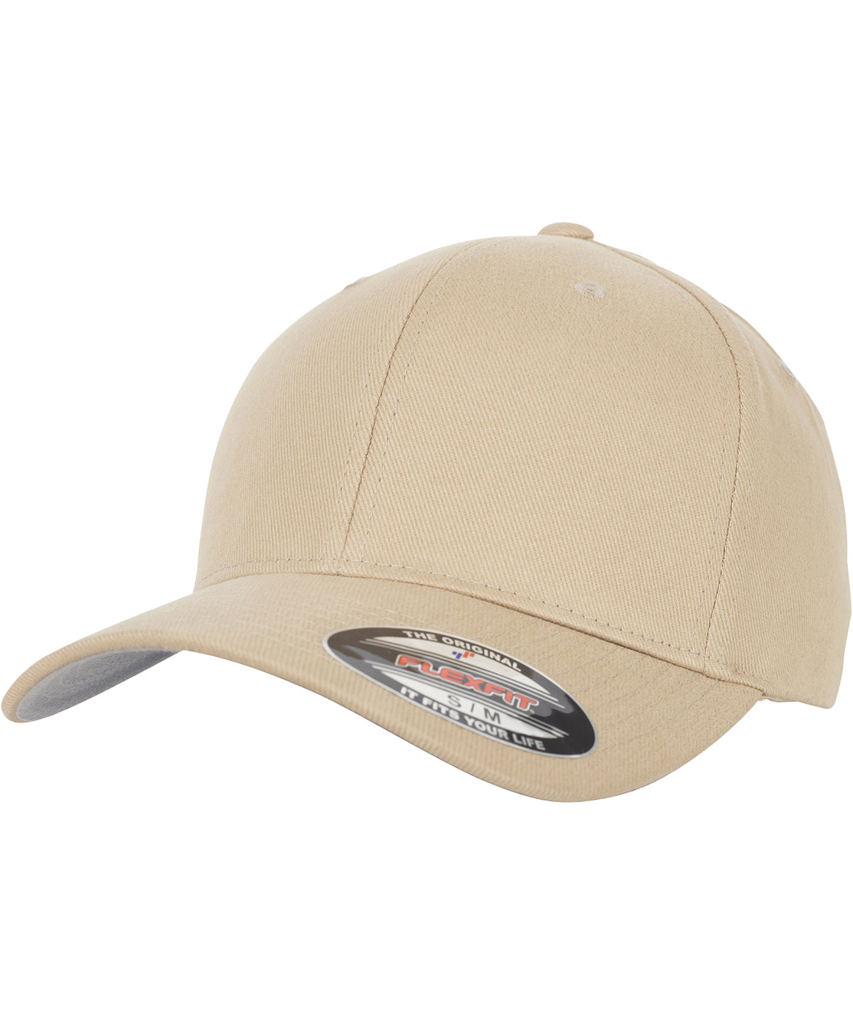 Flexfit by Yupoong Flexfit brushed twill in Khaki, front view