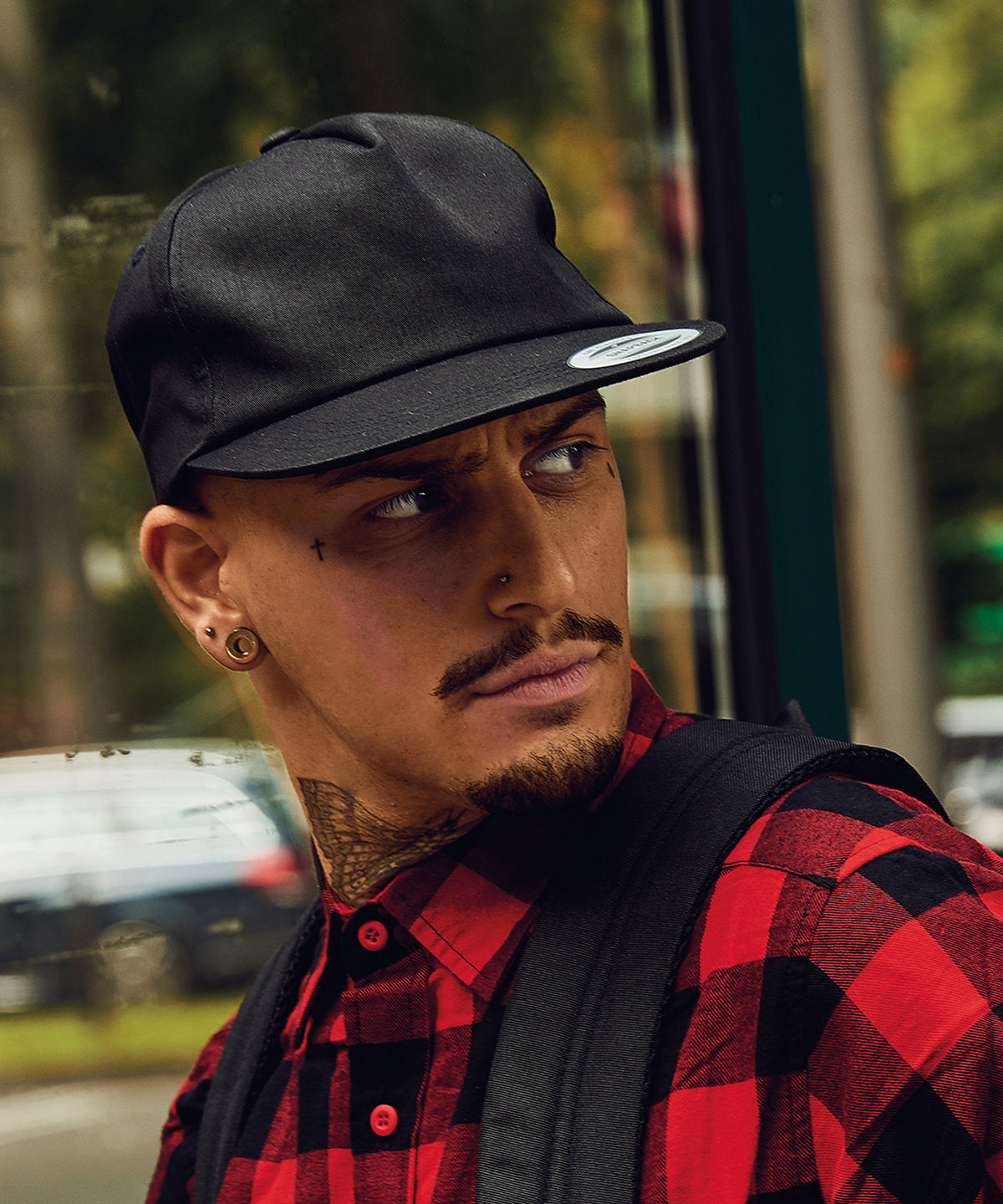 Flexfit by Yupoong Unstructured 5-panel snapback, lifestyle photo