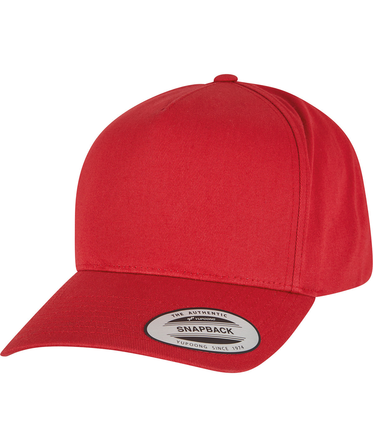 Flexfit by Yupoong 5-panel curved classic snapback in Mars Red, front view