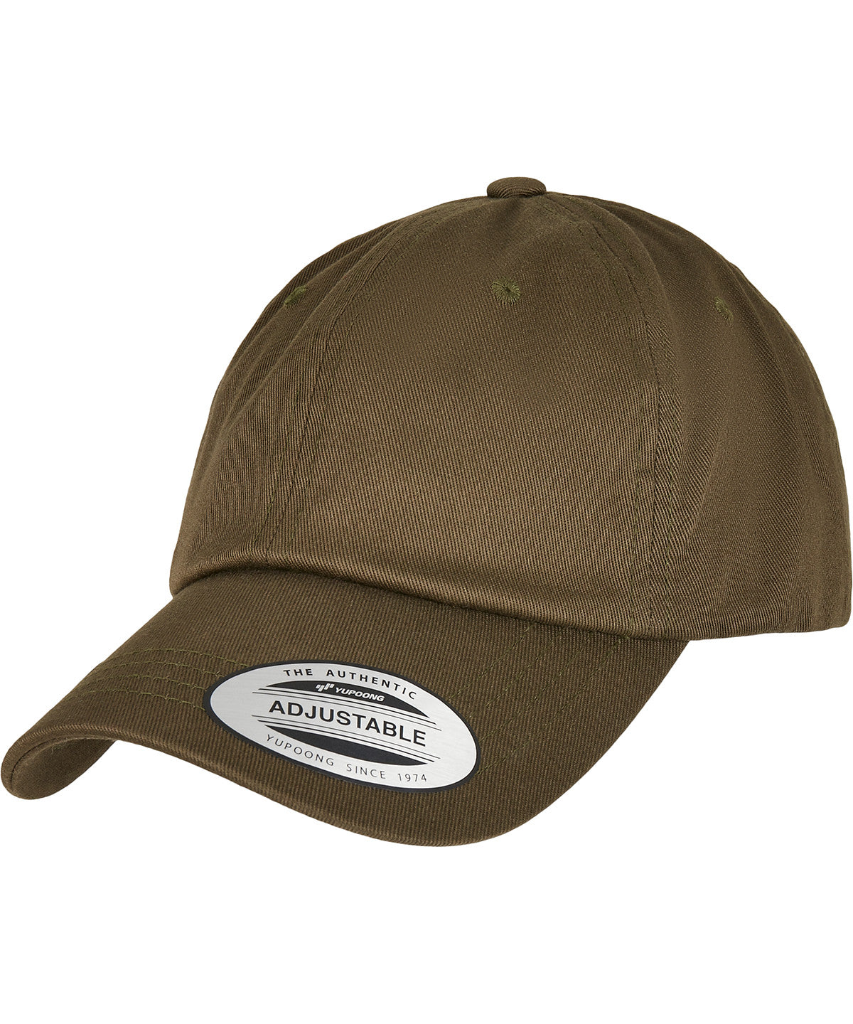 Flexfit by Yupoong Low-profile organic cotton cap in Burnt Olive, front view