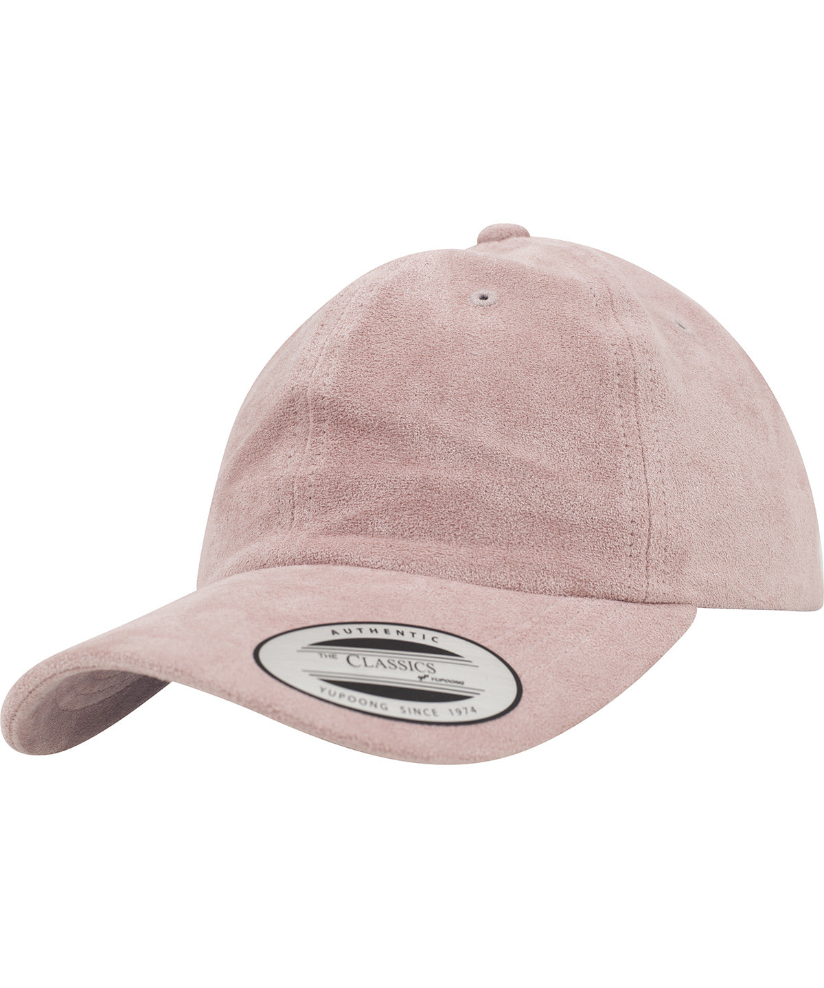 Flexfit by Yupoong Low-profile velours cap in Light Rose, lifestyle photo