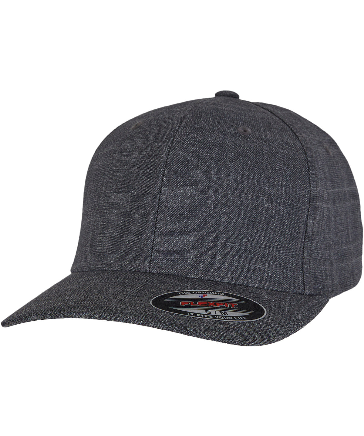 Flexfit by Yupoong Fine melange Flexfit in Charcoal, front view