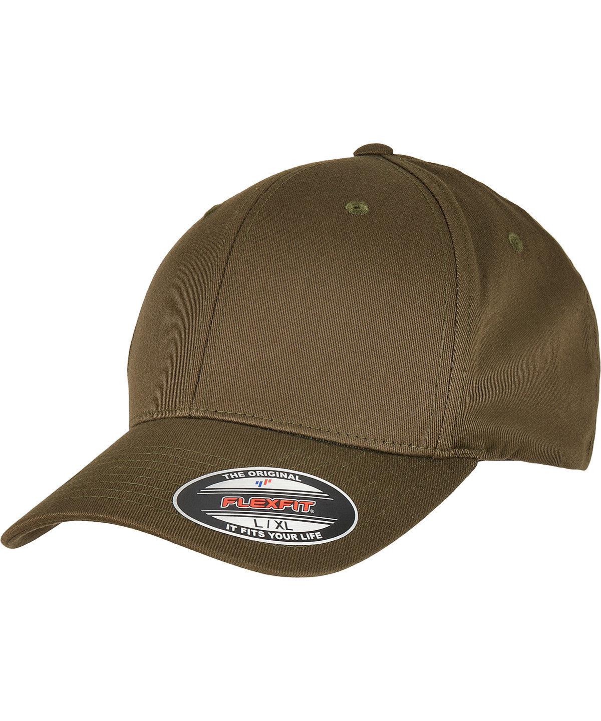 Flexfit by Yupoong Flexfit organic cotton cap in Burnt Olive, front view