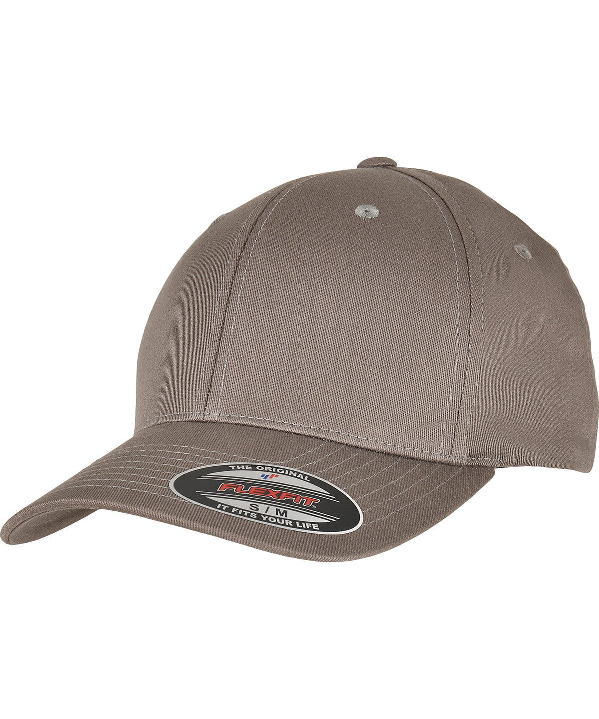 Flexfit by Yupoong Flexfit organic cotton cap in Pale Grey, front view