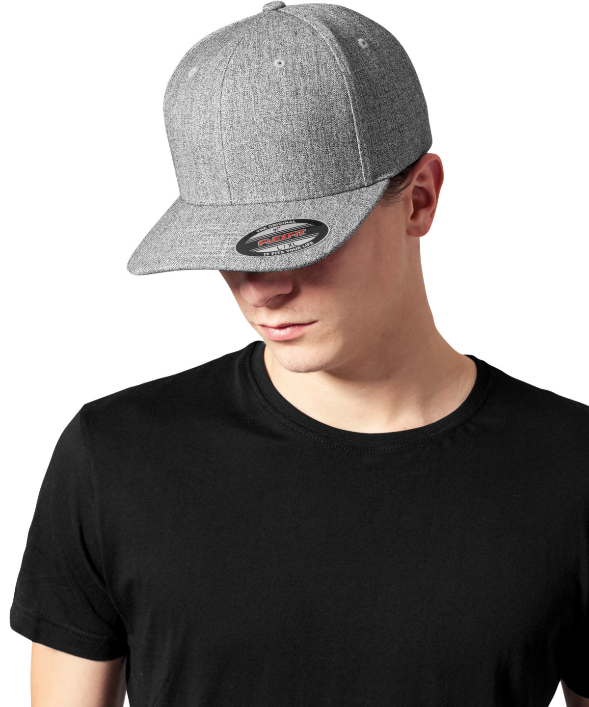 Flexfit by Yupoong Plain span Flexfit in Heather Grey, lifestyle photo