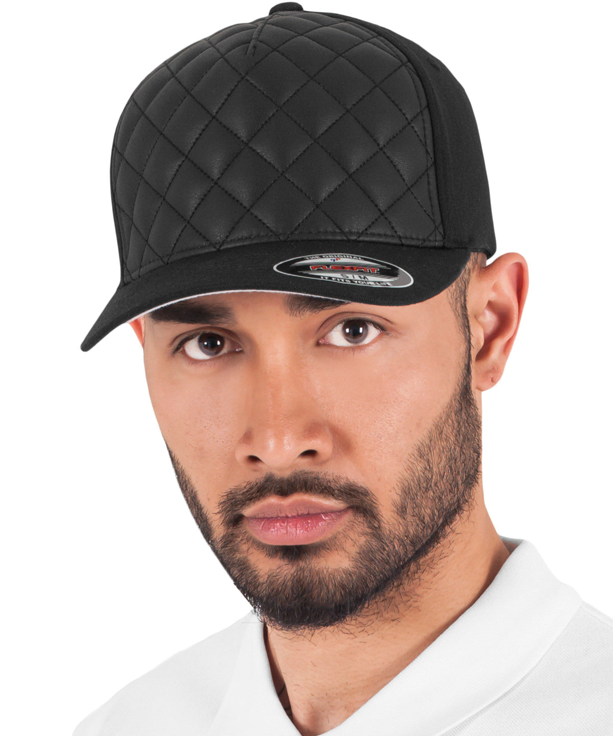 Flexfit by Yupoong Diamond quilted Flexfit in Black, lifestyle photo