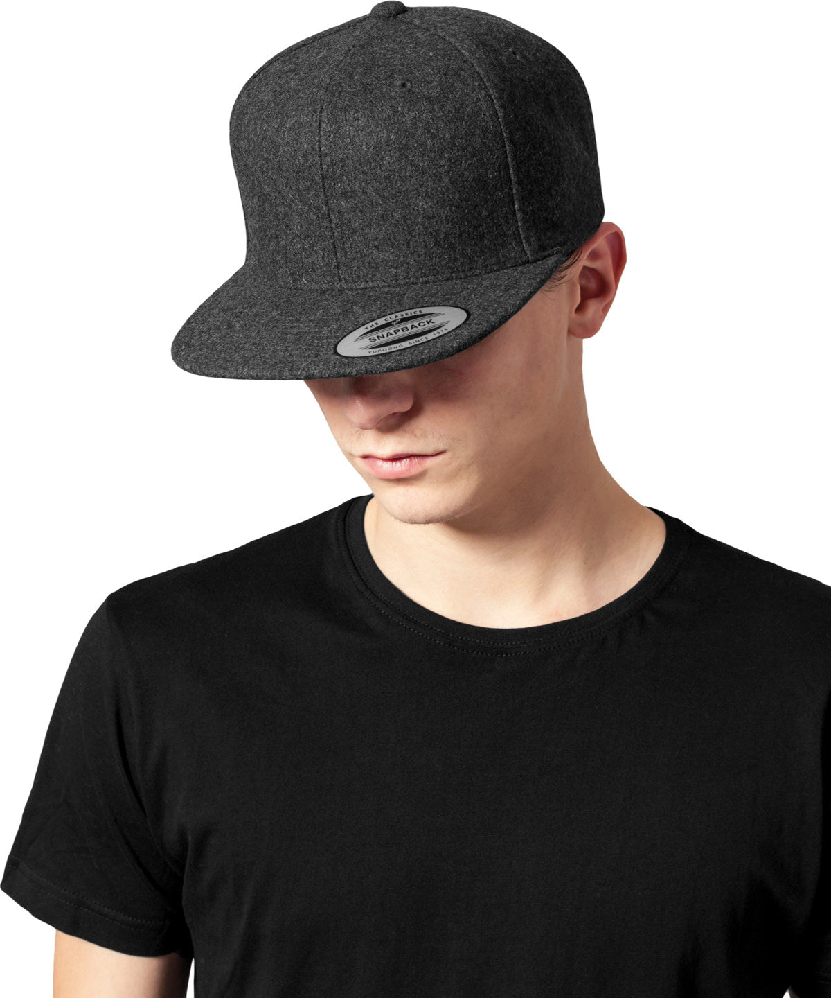 Flexfit by Yupoong Melton wool snapback, lifestyle photo