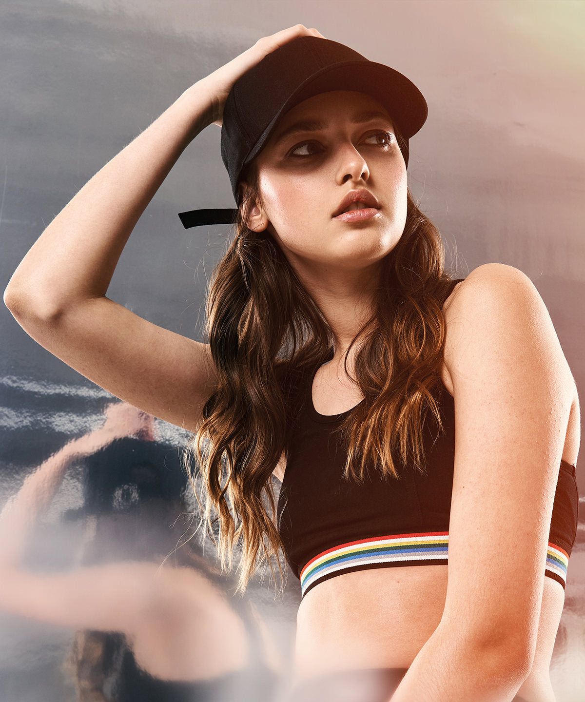 Flexfit by Yupoong 6-panel curved metal snap, lifestyle photo
