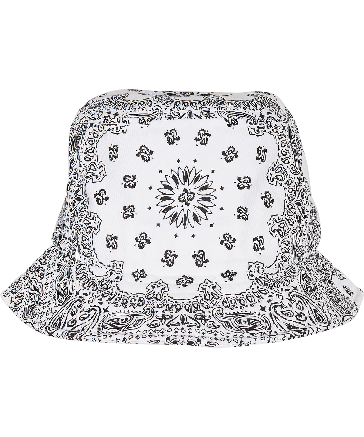 Flexfit by Yupoong Bandana print bucket hat in White, front view